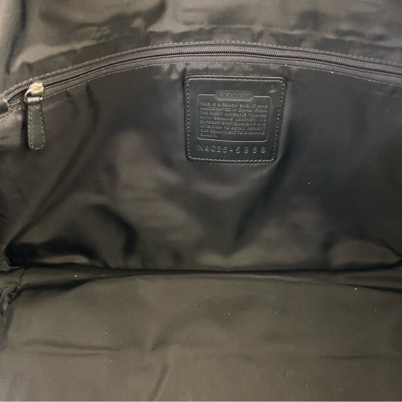 Coach canvas extra large weekender canvas black tote leather trim double zipper - Picture 13 of 14